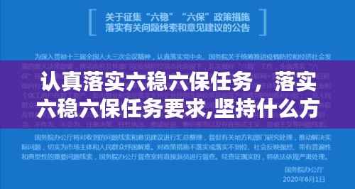 认真落实六稳六保任务，落实六稳六保任务要求,坚持什么方针 